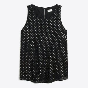 JCrew gold foil clip dot top
